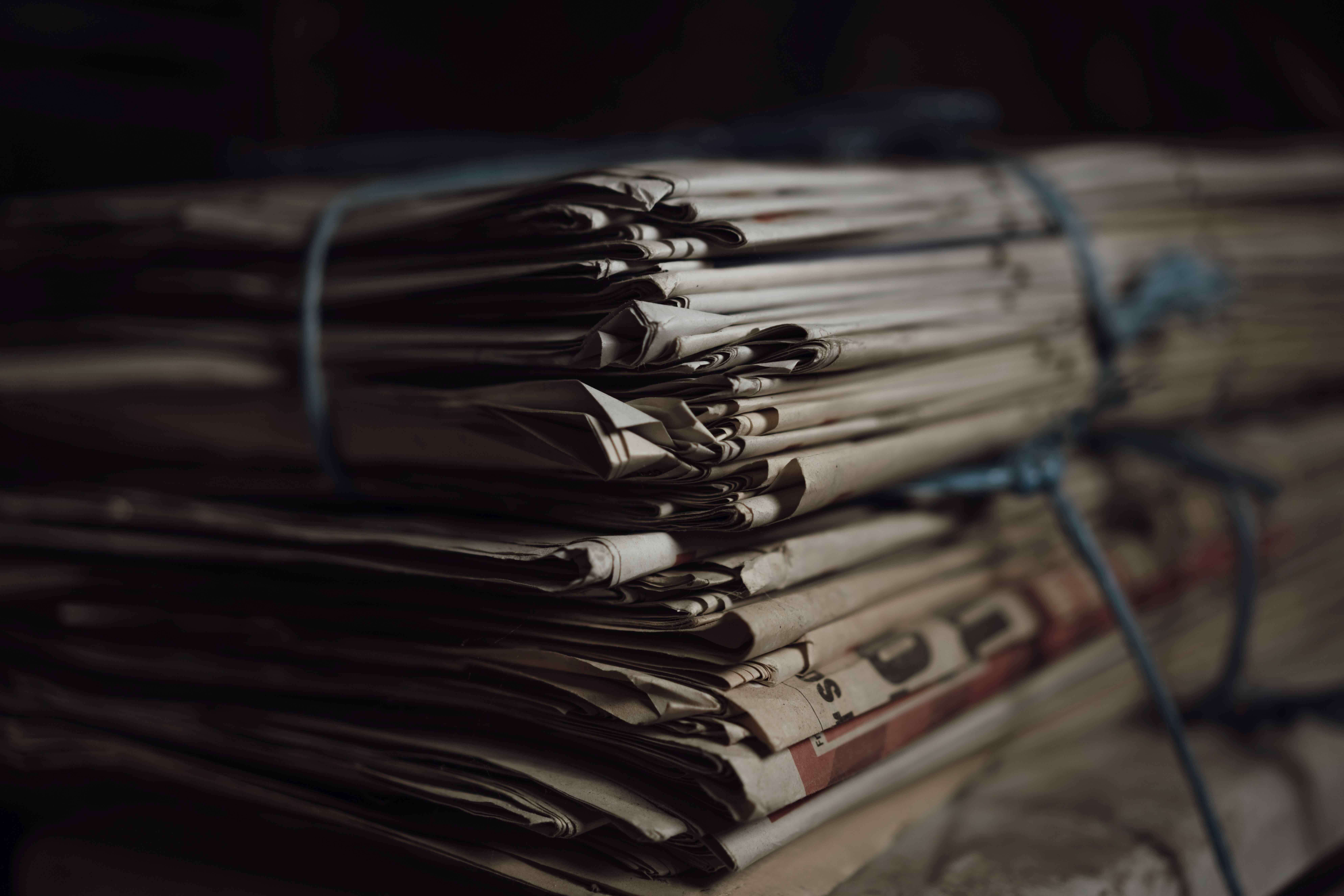 Stack of Old Newspapers